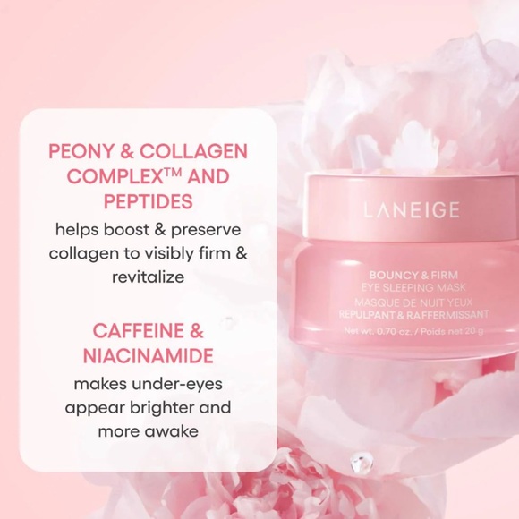 LANEIGE Bouncy & Firm Eye Sleeping Mask w/Caffeine Niacinamide Korean Beauty NIB - Picture 6 of 13